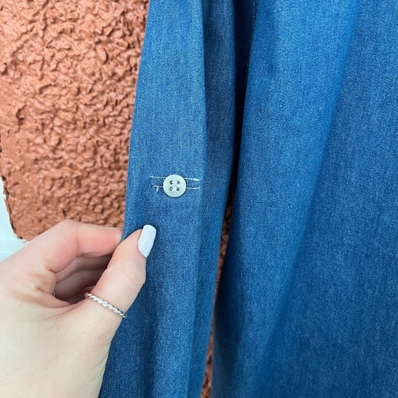 Women’s Patriotic July4th Embroidered 100% Cotton Denim Button Up Top Size Small - Picture 6 of 7